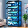 Display Cabinet 5-Tier Storage Shelves with Acrylic Door, Collectibles Organizers Rack & Display Shelf, Bookshelf and Bookcase